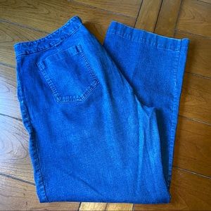 Eileen Fisher Dark Wash Straight Leg Cropped Jeans Size Large